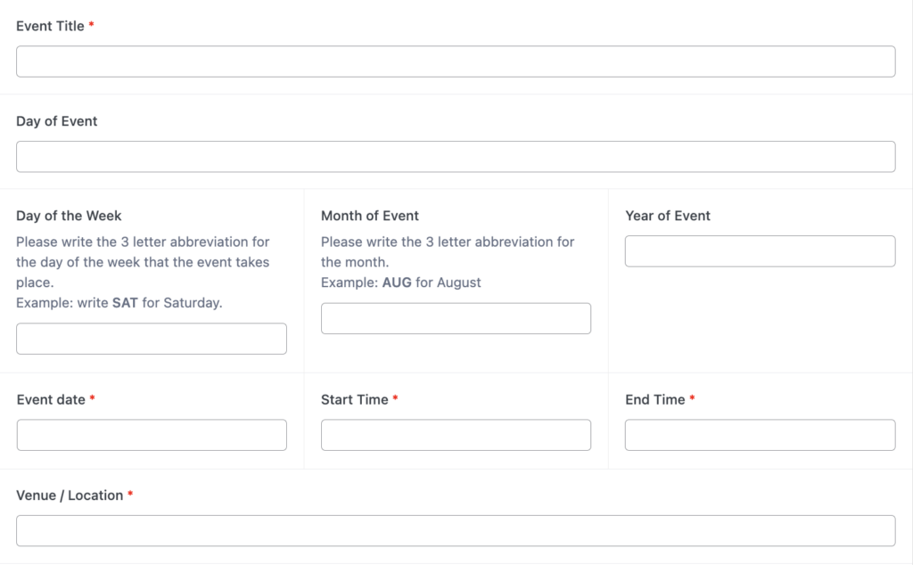 Event details