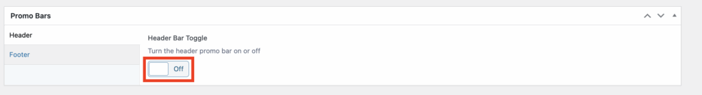 Promo Bar Off Switch