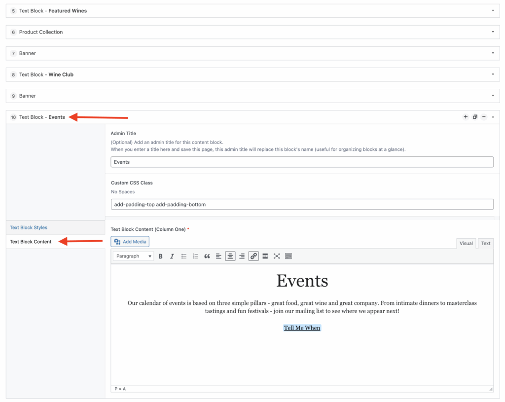 Spectra Events Block