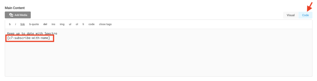 C7 subscribe widget code