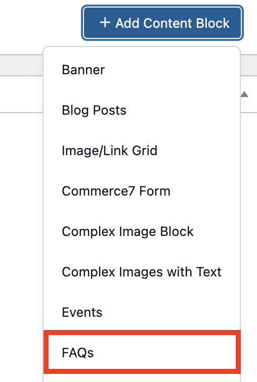 FAQ block